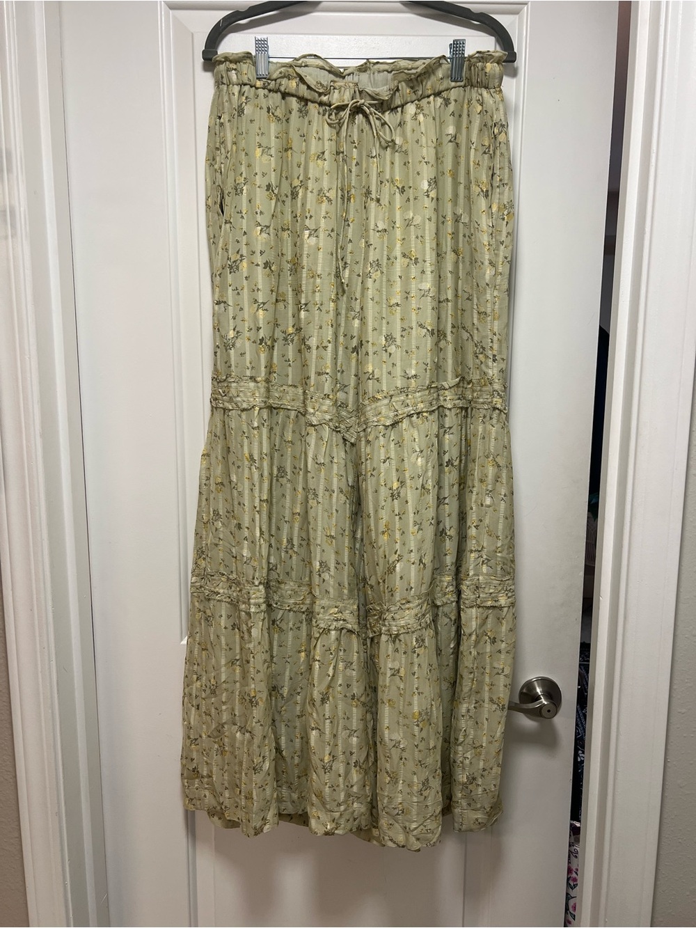 Free People Yellow Emmaline Tiered Floral Pants - Picture 5 of 12